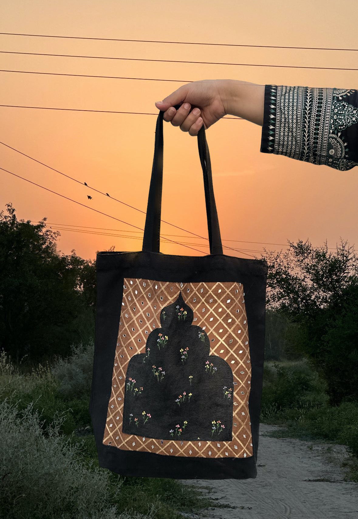 Jharokha Mirror Tote Bag